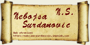 Nebojša Surdanović vizit kartica